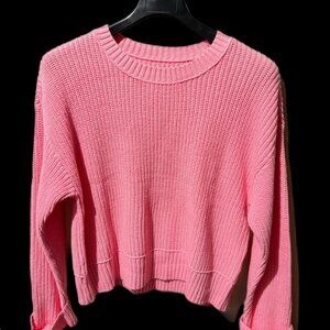 LUCKY BRAND Crewneck Sweater XL Rosebloom Pink NWT